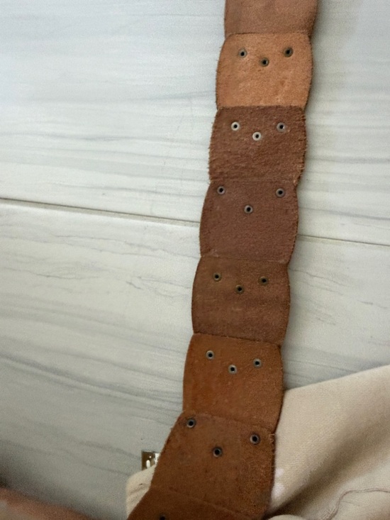 VNTG Fossil Brown Leather Decorative Western Belt with Medallion Buckle main image 5